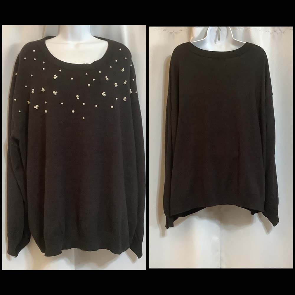 Joe Fresh Top Women’s Size 3X Knit  Loose Fit Beads Grey - Picture 10 of 10